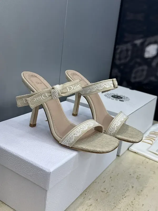 Champagne-Embroidered Open-Back Sandals with Cushioned Comfort — view 1