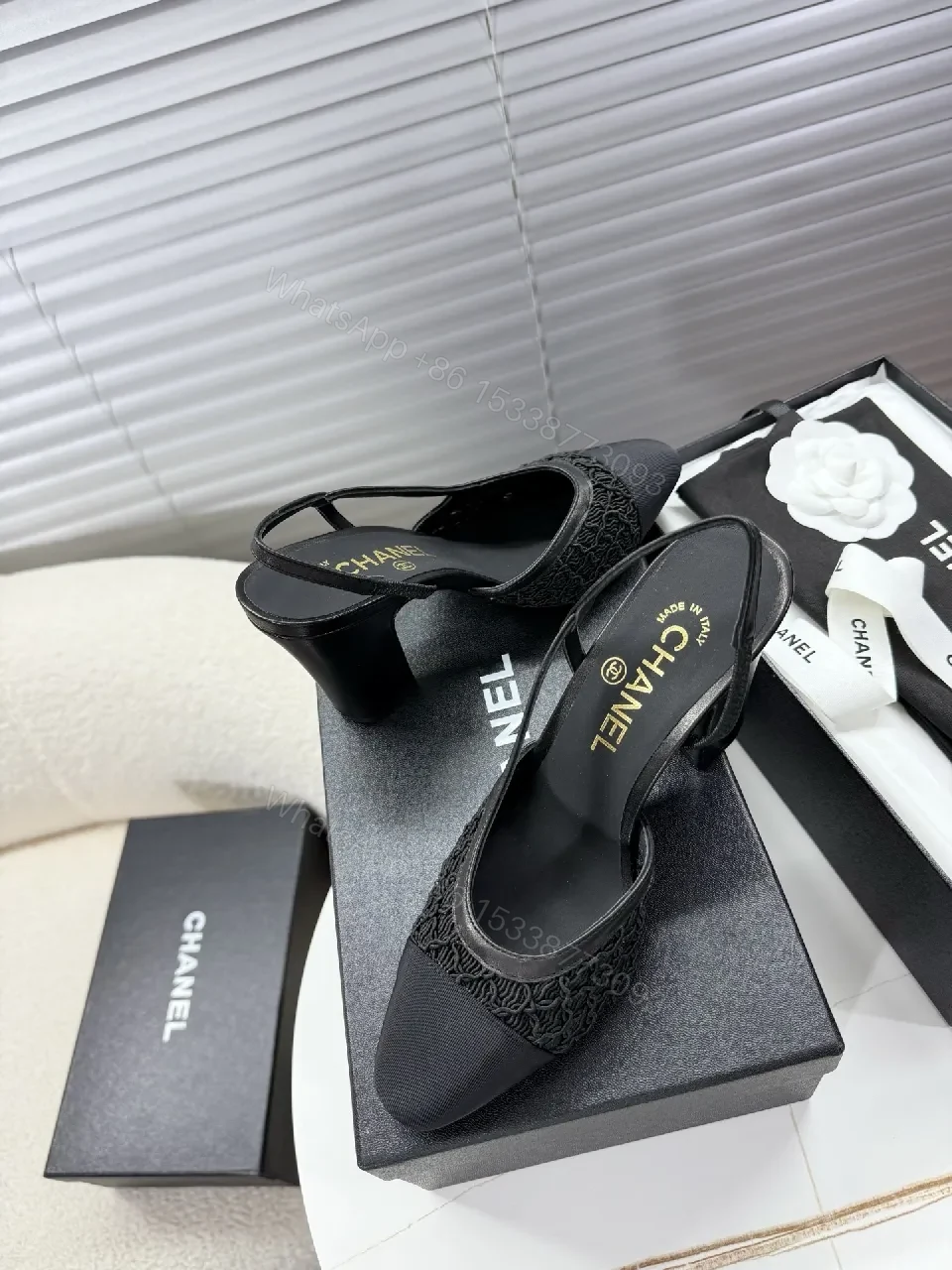View 6 of Textured Slingback Flats: All-Day Luxury, Black Knit