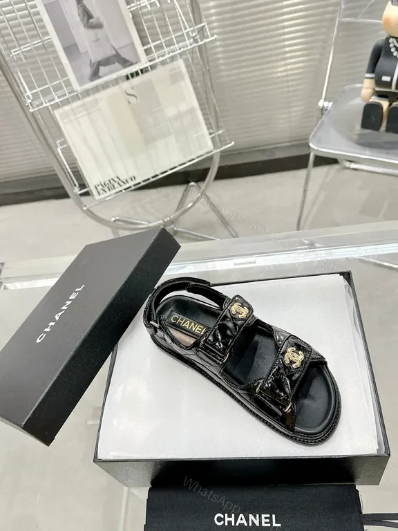 View 6 of Chanel-Inspired Black Patent Sandals: All-Day Comfort