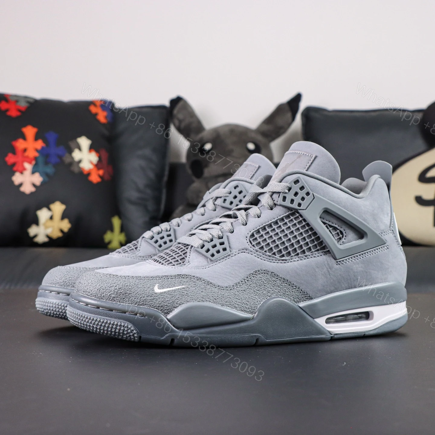 View 8 of Air Jordan 4 Retro Nigel Sylvester Brick by Brick Grey Reps