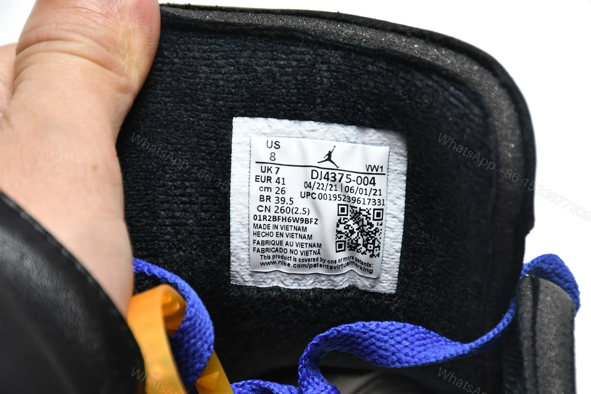 View 7 of Off White x Air Jordan 2 Retro Low SP Black and Varsity Roy DJ4375-004