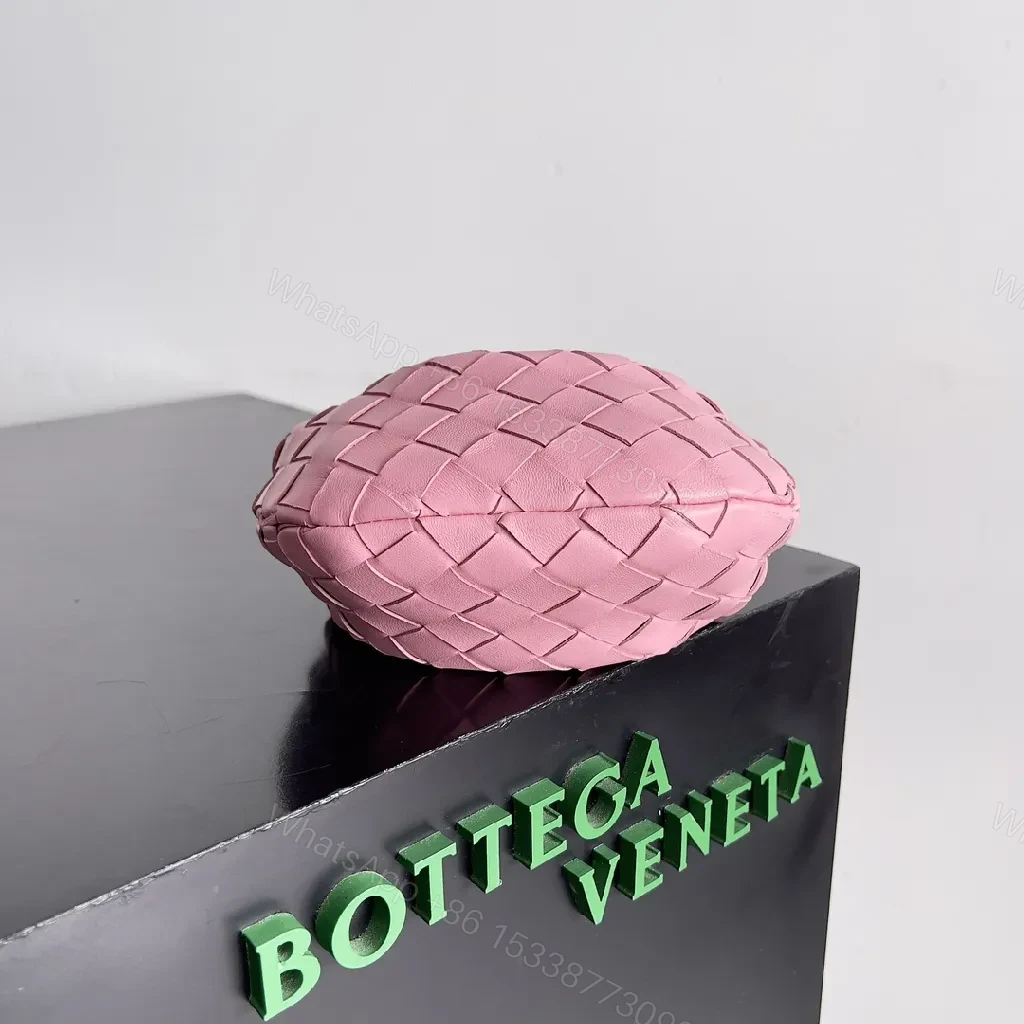 View 4 of Pink Knit Braided Mini Bag — Luxe, Compact, All-Day Versatility