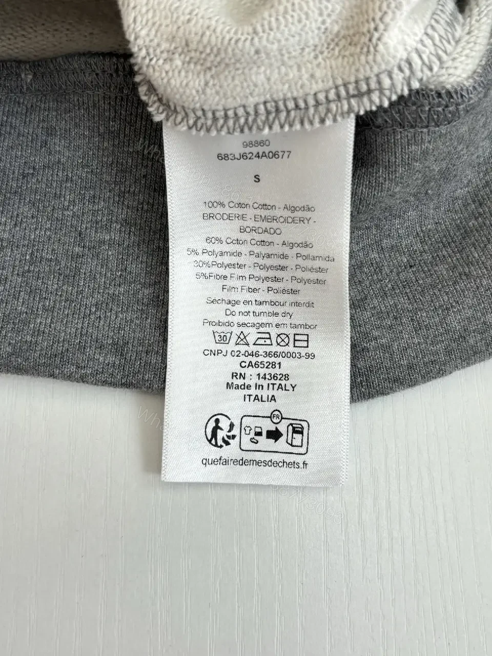 View 7 of Grey Heather Embroidered Crewneck Sweatshirt – Premium Casual, Durable Knit