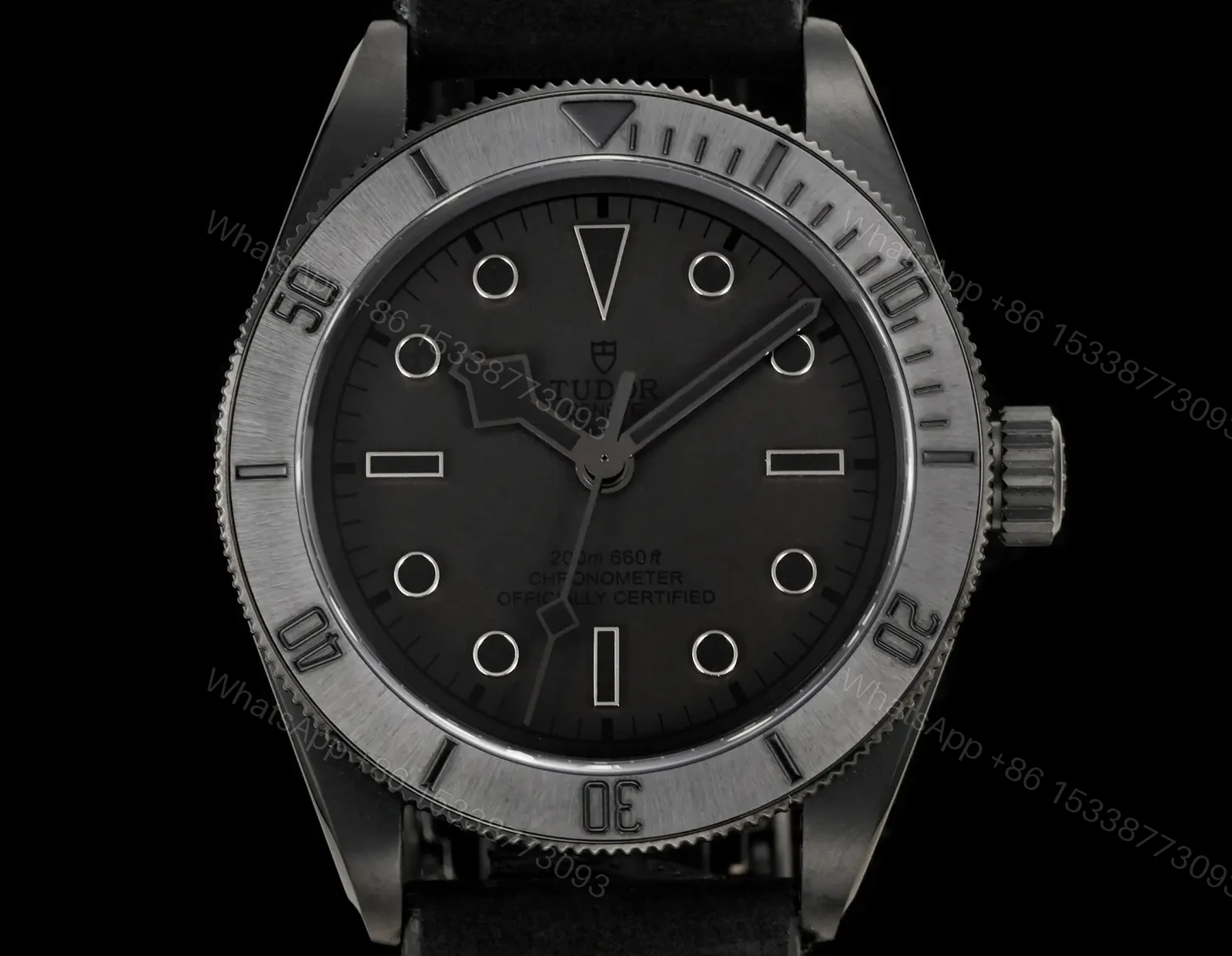 View 2 of Tudor Black Warrior Watch Matte Black Leather Strap Ultimate 41MM TUDOR-WARRIOR-41-MBK-BLK-LEATHER