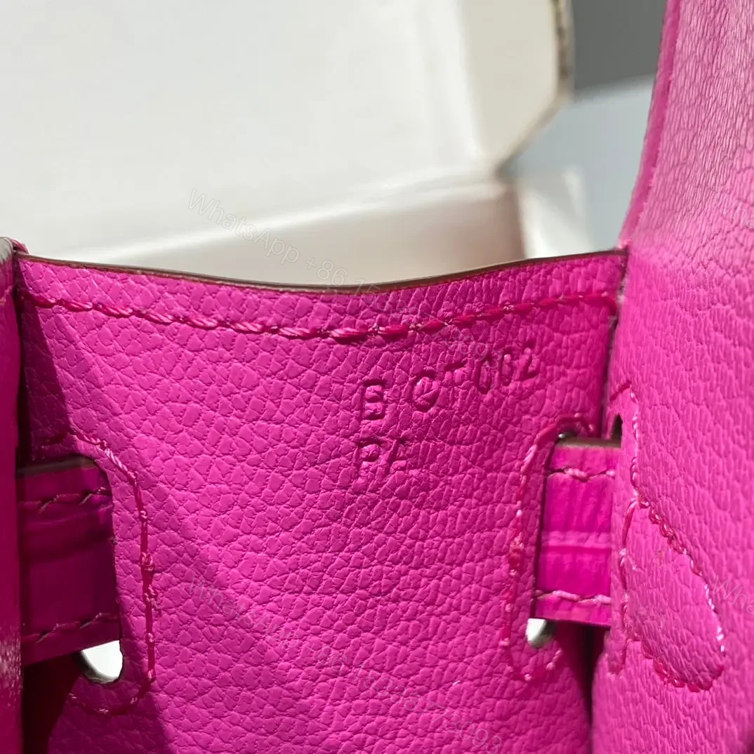 View 9 of HN MINI IN DEEP MAGENTA CROCODILE SKIN GOLD HARDWARE