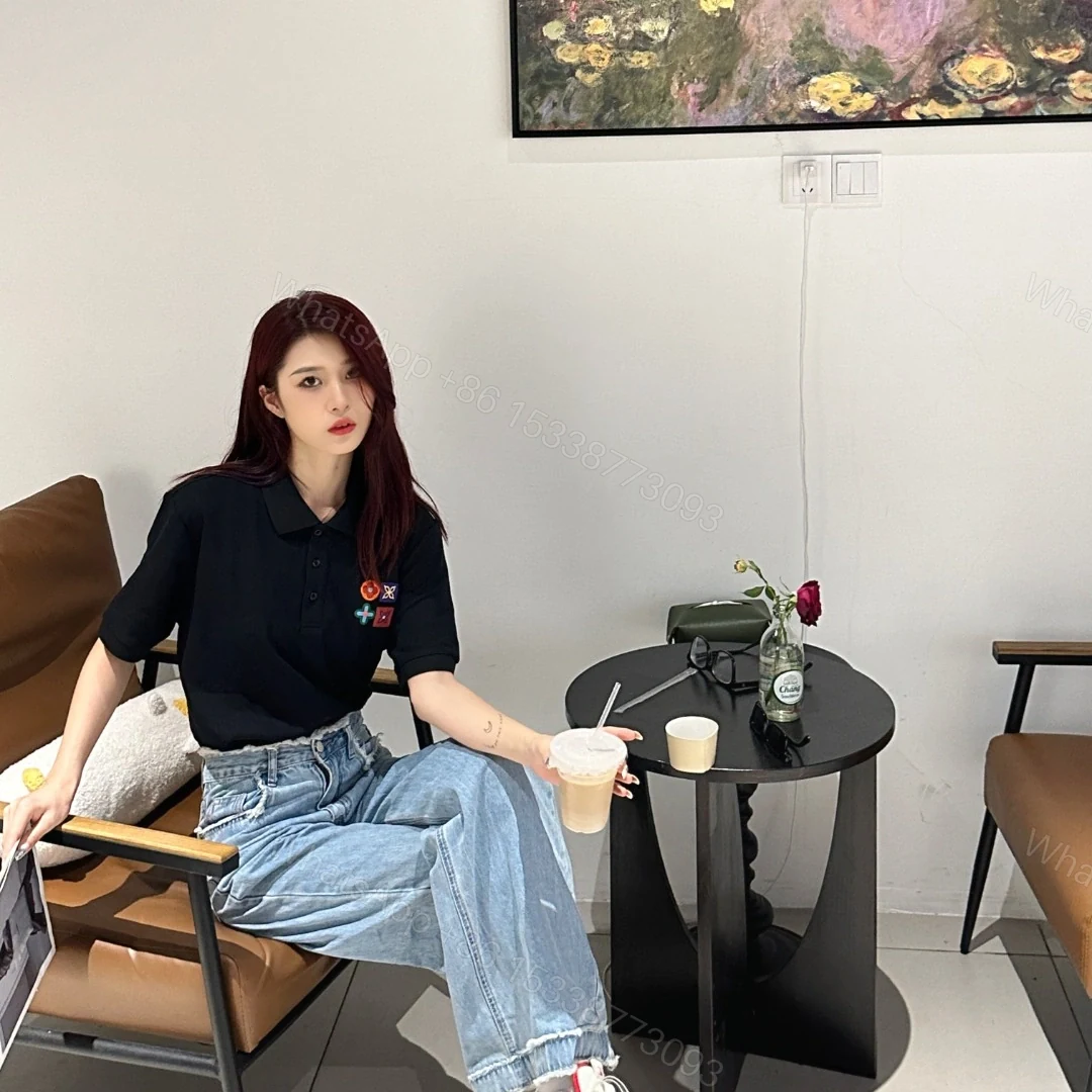 View 13 of 高仿LV*SS23系列1AFR0037彩標刺繡POLO衫黑色