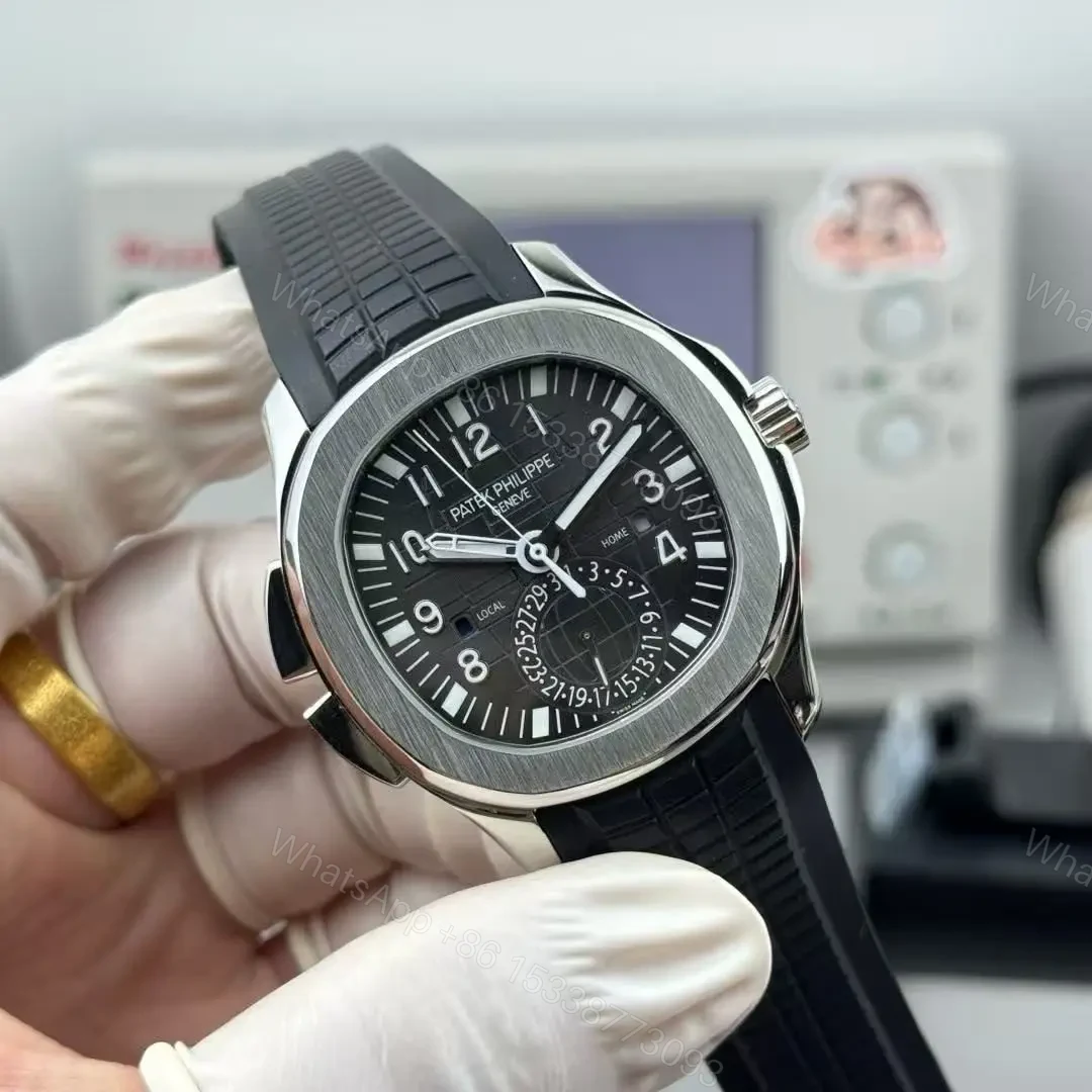 View 2 of Replica Patek Philippe Aquanaut Travel Time Stainless Steel Watch 5164A-001