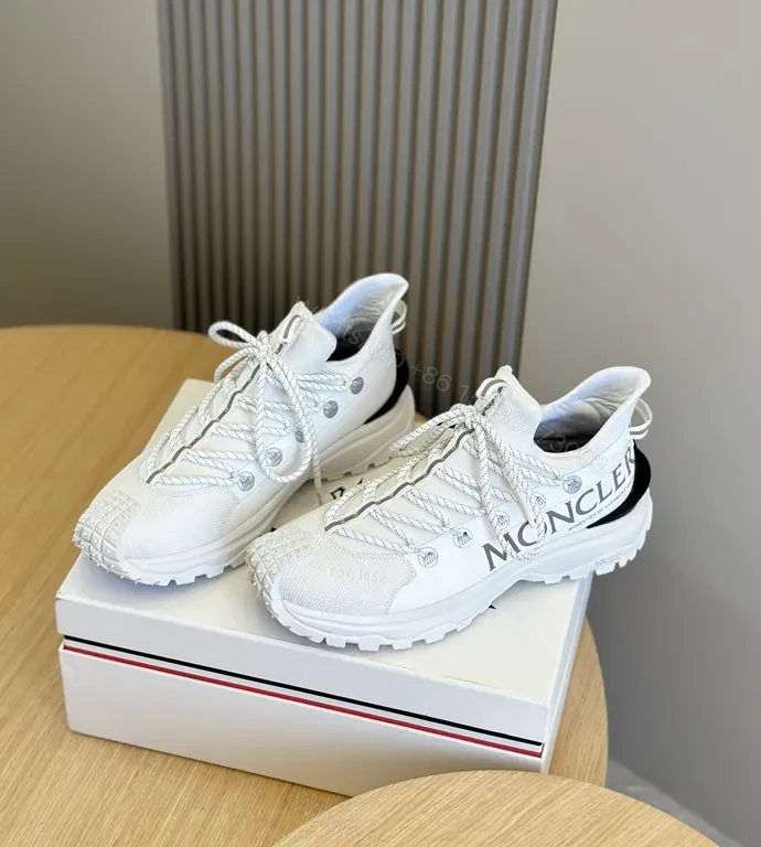 View 4 of Moncler Runway Runner: Luxe White Mesh High-Top Sneaker