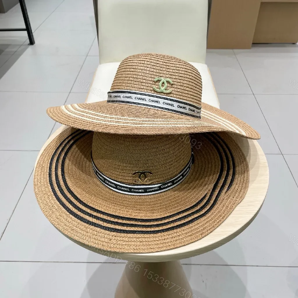 View 5 of Woven Straw Wide-Brim Hat with Luxe Band