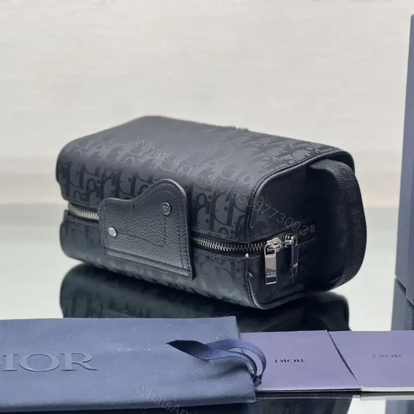 View 5 of 高仿Dior*Lingot系列2ADH00N印花尼龍料化妝收納包黑色免檢版