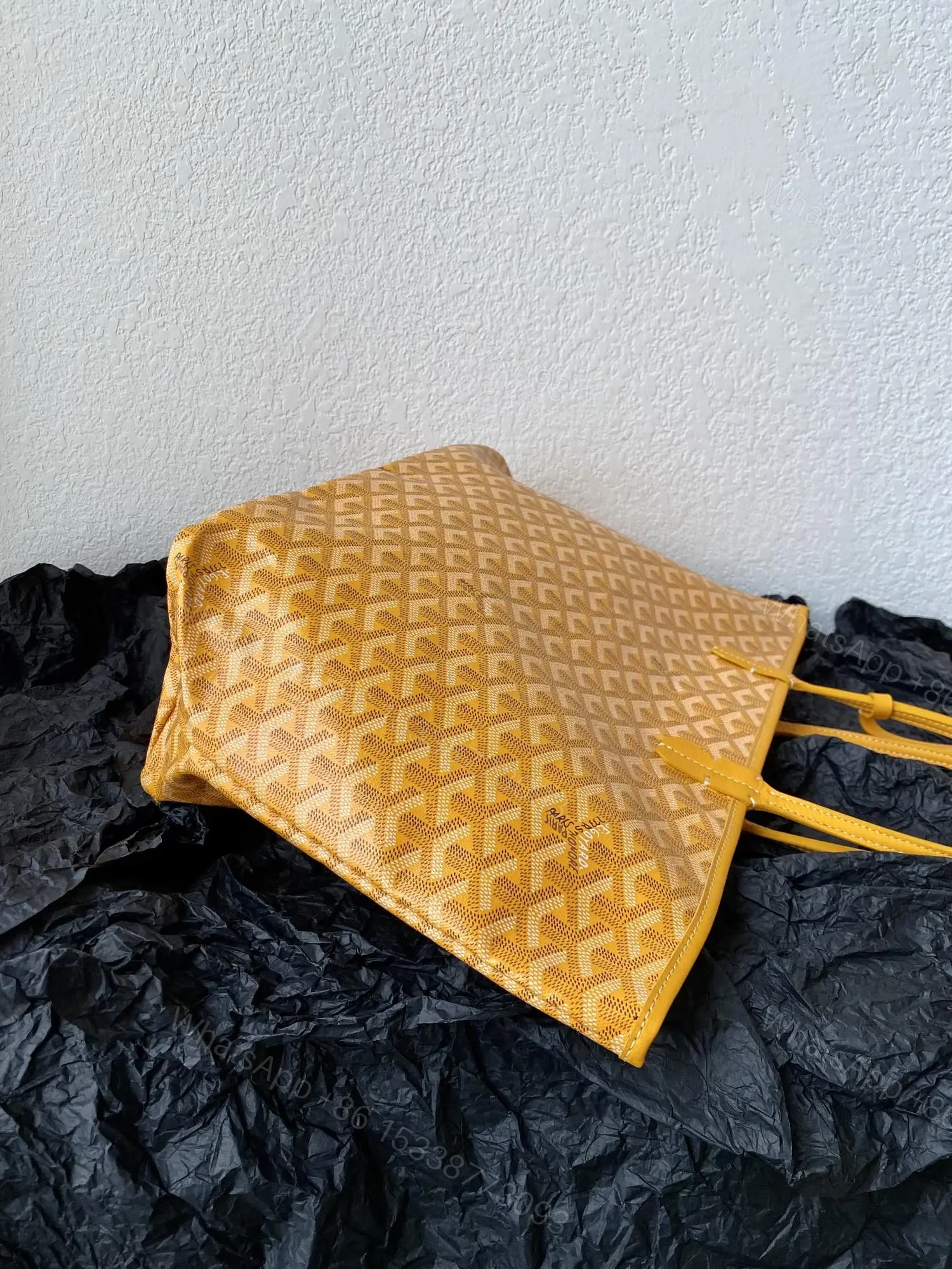View 2 of Goyard Yellow Goyardine Canvas & Chevroches Calfskin Saint Louis PM Tote