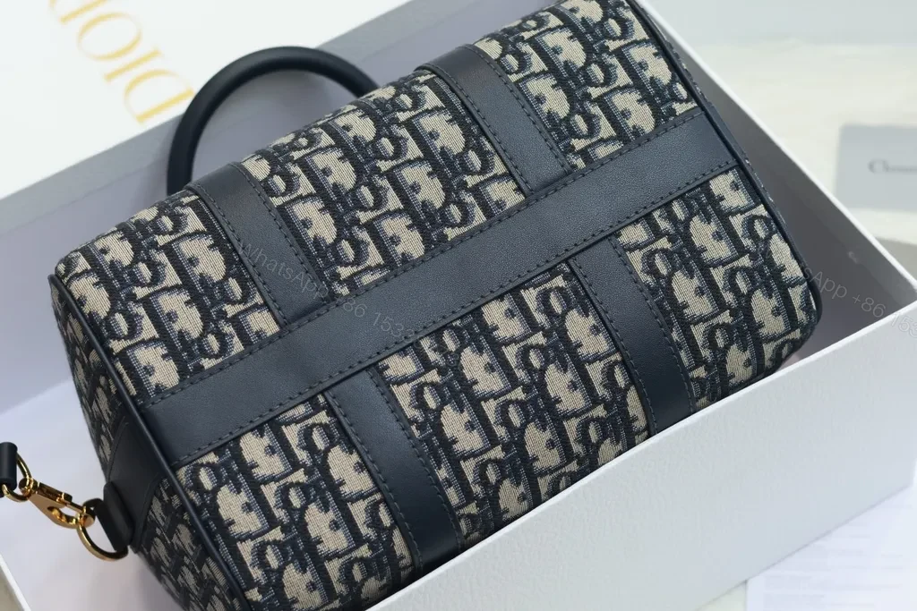 View 8 of Chic Dior Monogram Gold-Accent Handbag - Everyday Luxury