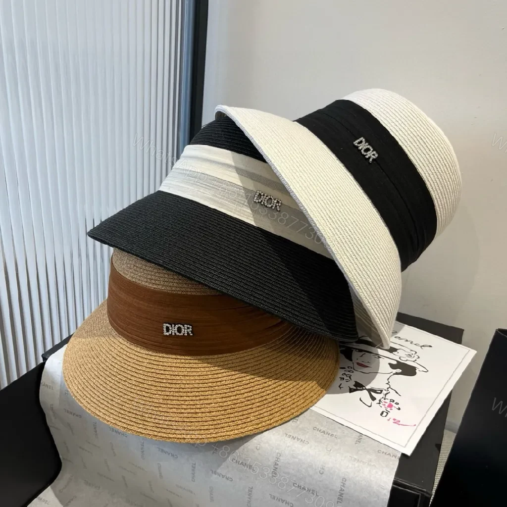 View 7 of White Straw Hat Black Band Ultra-Luxe Sun Artistry