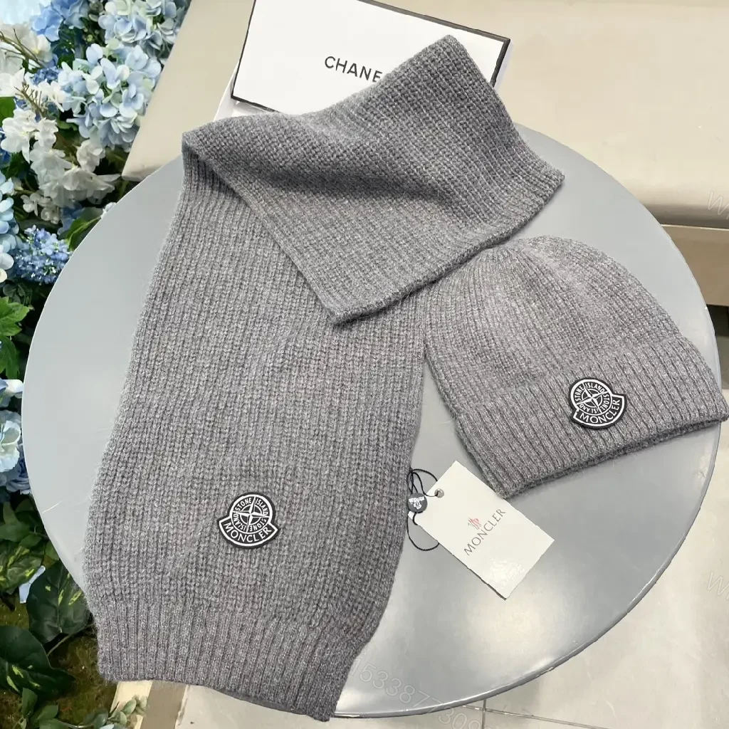 View 10 of Gray Knit Set: Structured Warmth Beanie & Scarf Duo