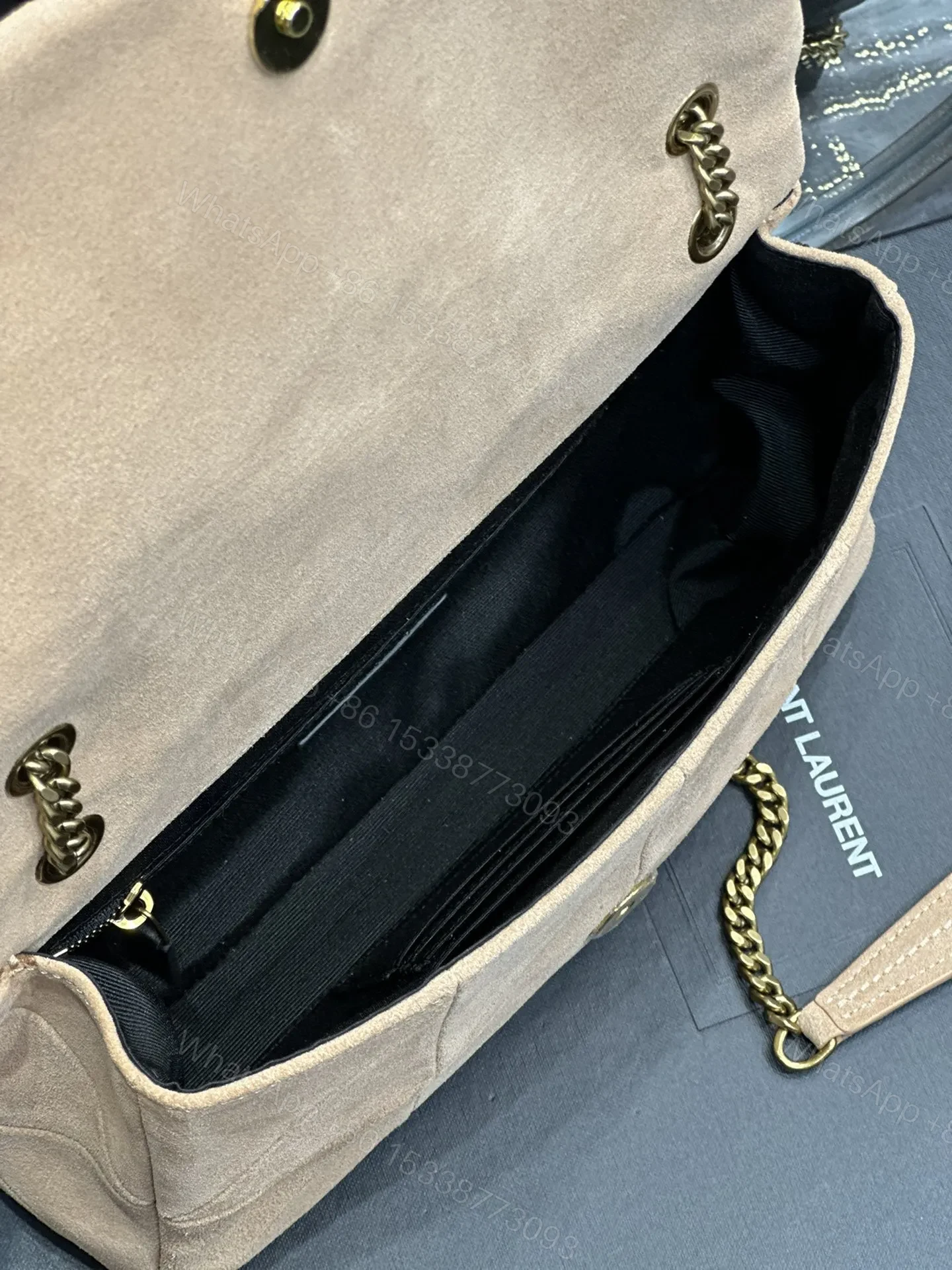 View 7 of YSL Jamie Medium Shoulder Bag in Beige
