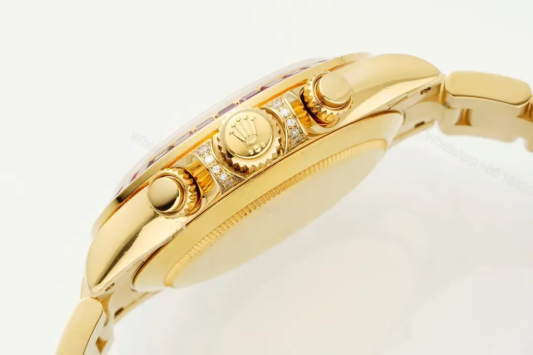 View 6 of Glamorous pink diamond daytona replica 40MM Yellow Gold Edition RG-DAYTONA-PINK-DIAMOND-YG