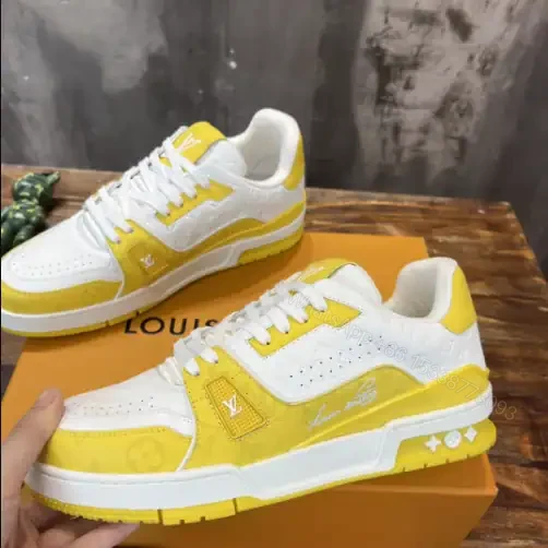 View 7 of LOUIS VUITTON TRAINE SNEAKERS IN WHITE AND YELLOW – LSVT384