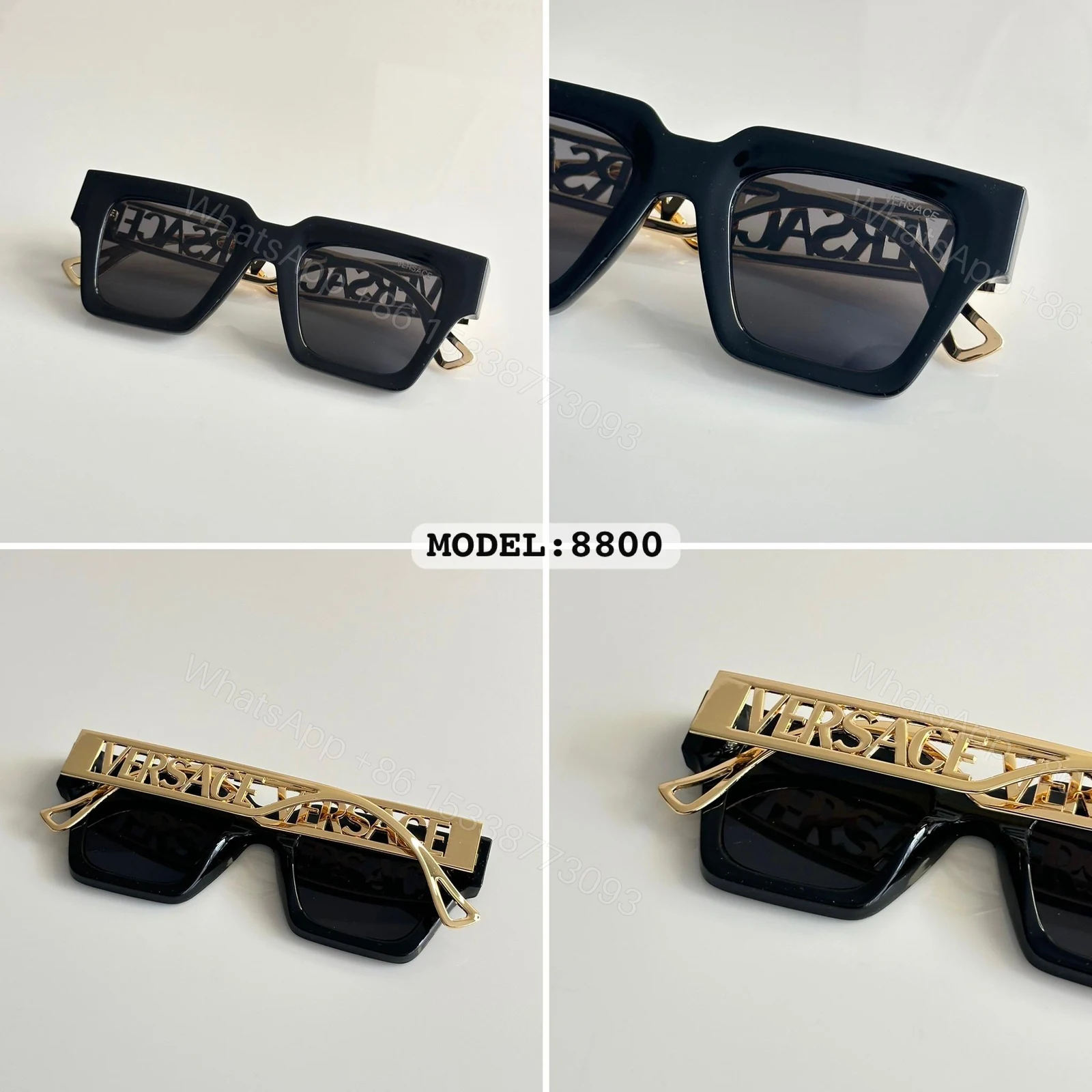 View 4 of Versace 8800 Square Black Shades