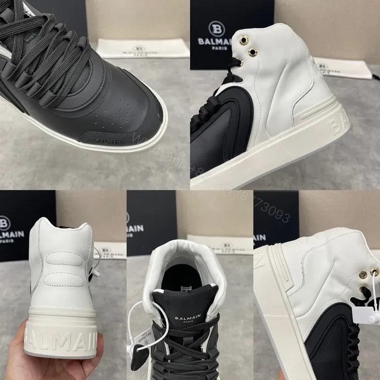 View 2 of Monochrome Balmain High-Tops: Luxury Comfort Sneakers