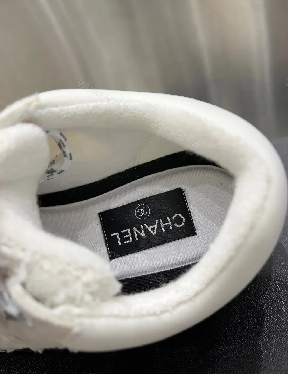 View 2 of White Suede-Blend Luxe Sneakers with Subtle Quilting