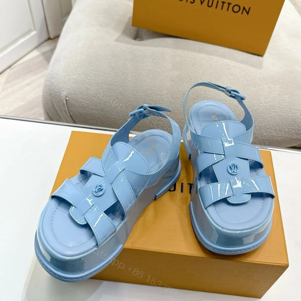 View 4 of LOUIS VUITTON MAYA PLATFORM SANDAL LIGHT BLUE 1AGY10