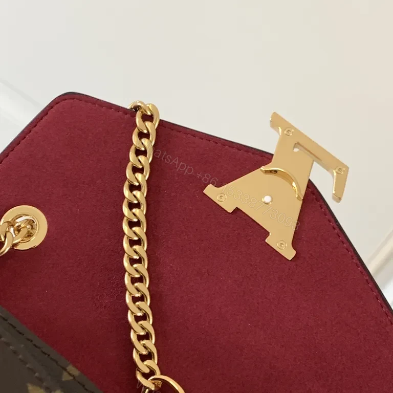 View 5 of Compact Monogram Canvas Bag with Luxe Chain, Crossbody Style