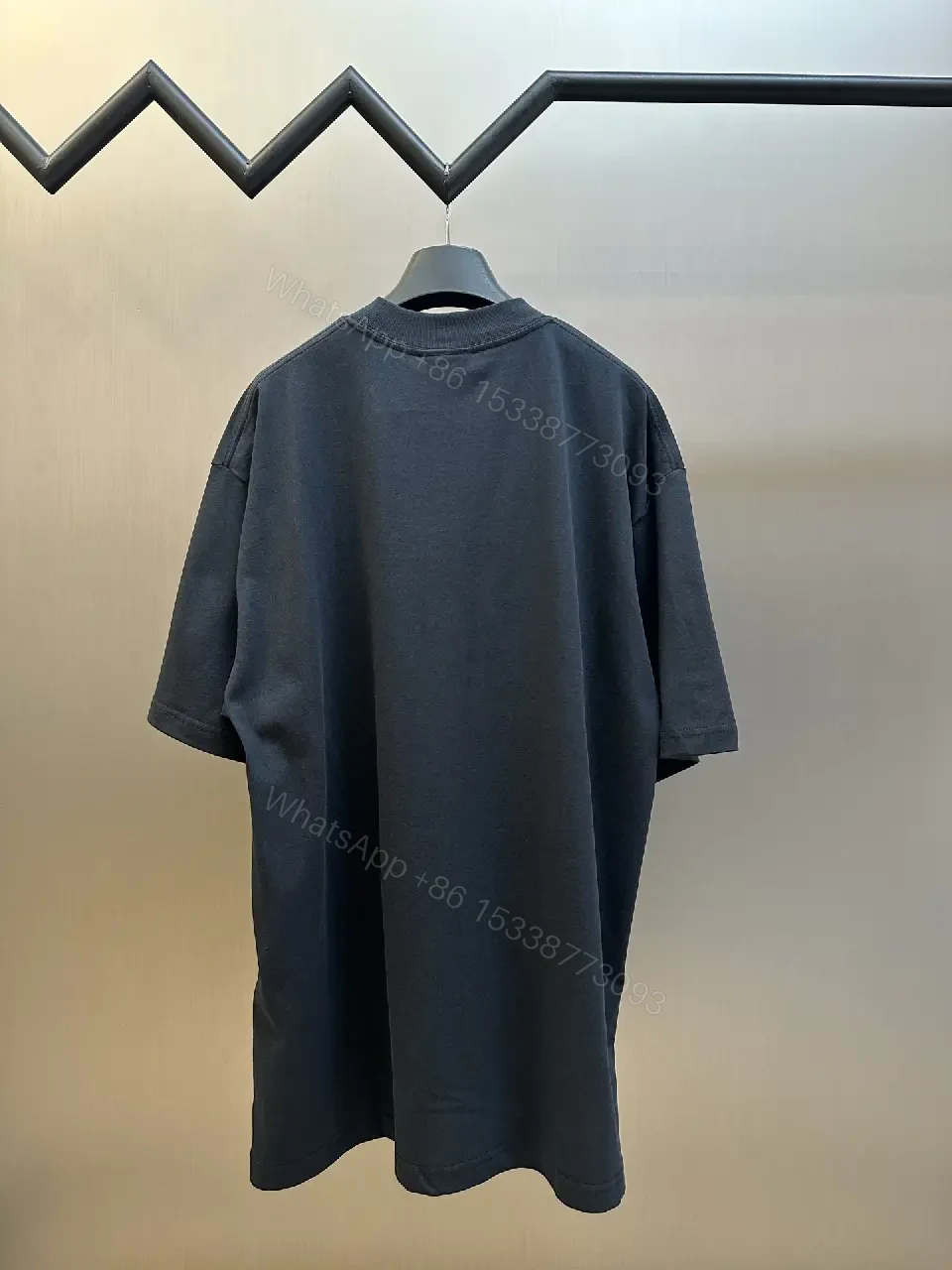 View 2 of Oversized Cotton Tee – Minimalist Logo Luxury, Black