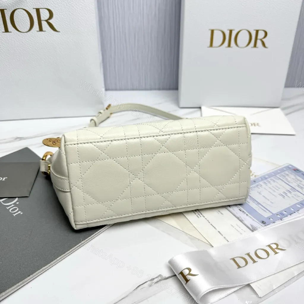 View 8 of Textured Quilted Mini Bag: White, Gold Chain, Star Charm