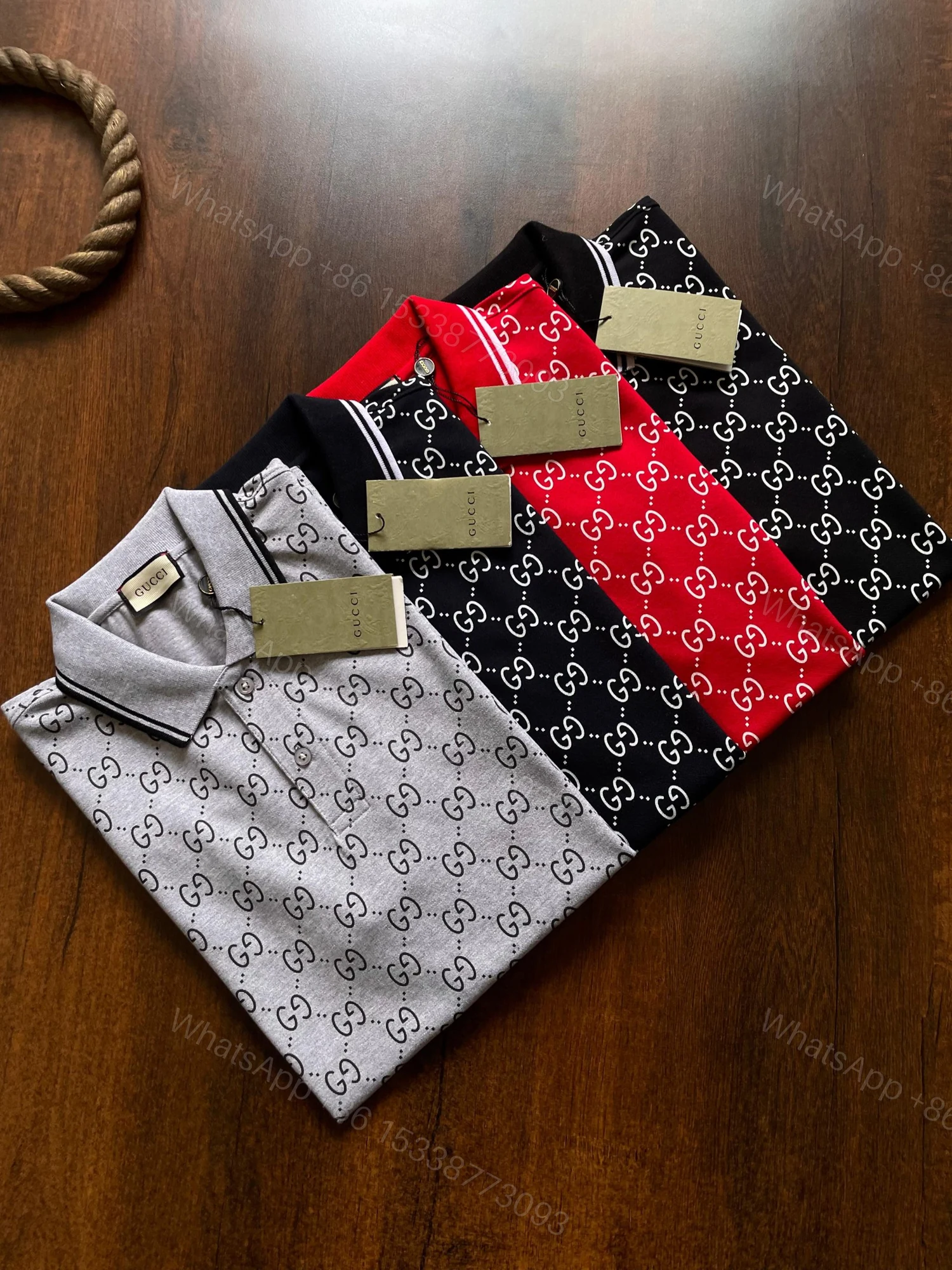View 2 of FIRST COPY GUCCI IMPORTED COLLAR SUMMER WEAR T-SHIRT