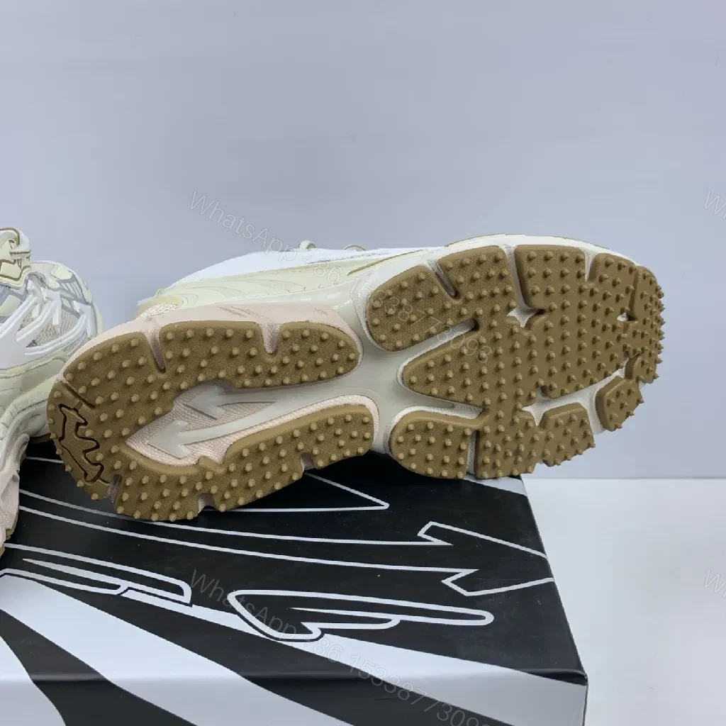 View 7 of Chunky Off-White High-Top Sneaker: Weathered Luxury Comfort