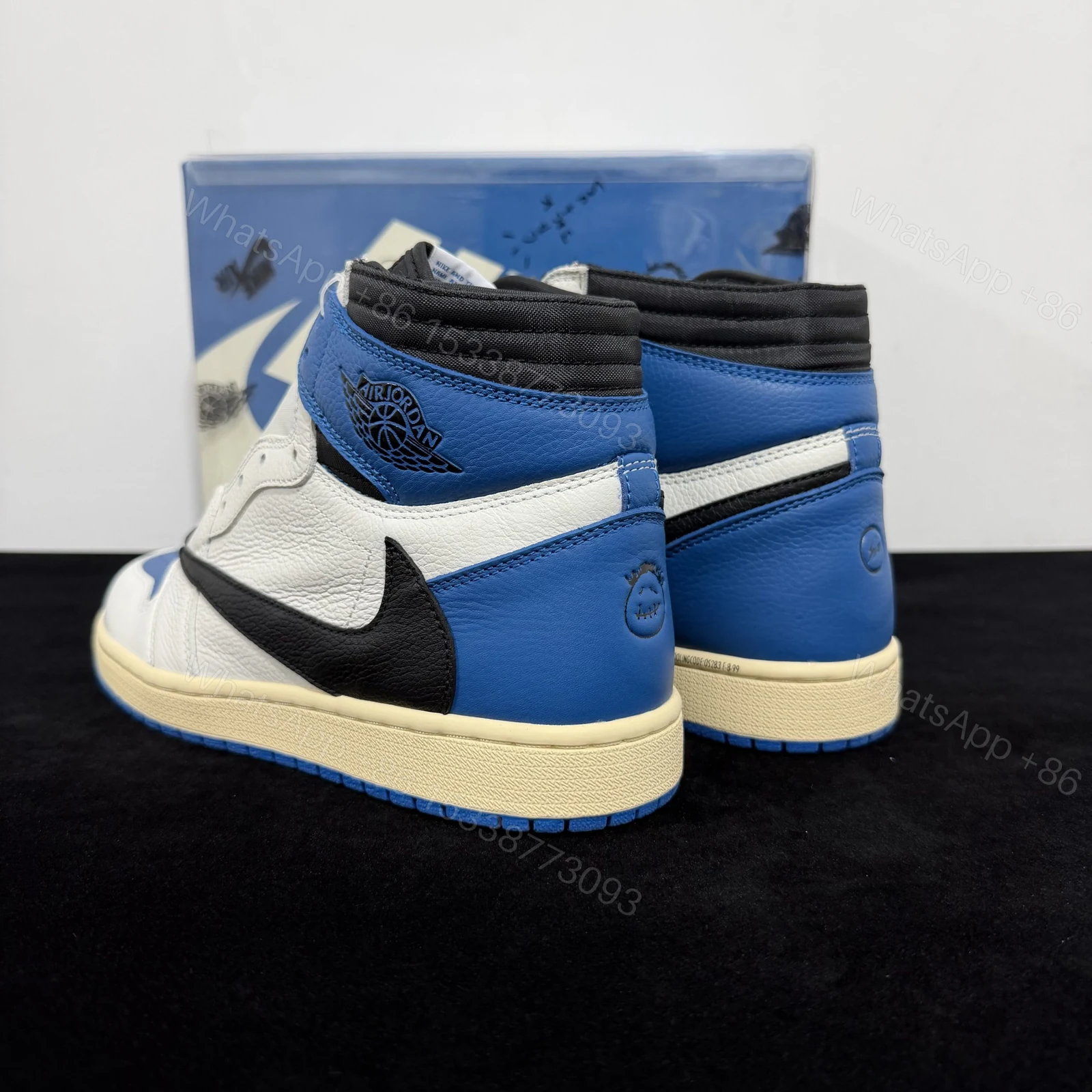 View 5 of Travis Scott × Fragment × Air Jordan 1 High OG TS SP “Military Blue” Reps