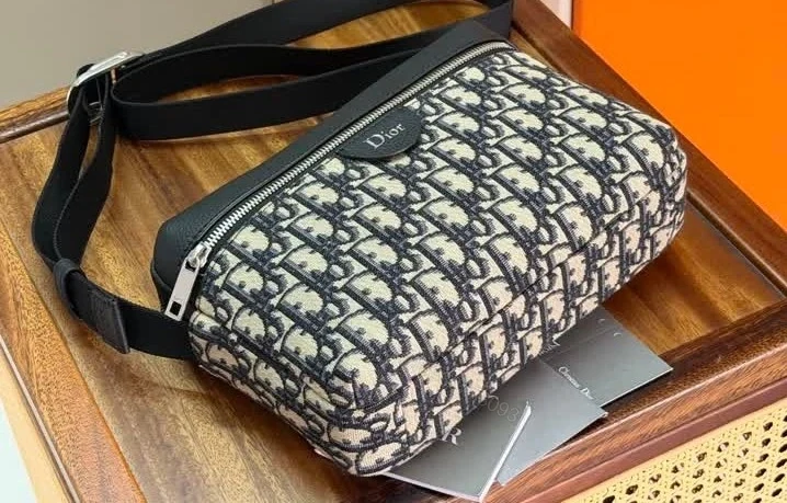 View 5 of Dior Replica Rider Zipped Messenger Bag Canvas and Leather
