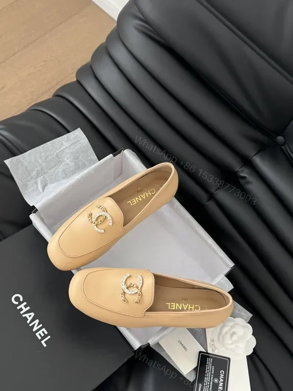 View 9 of Beige Leather Mules â€“ Chanel-Inspired, Lux Comfort Flats