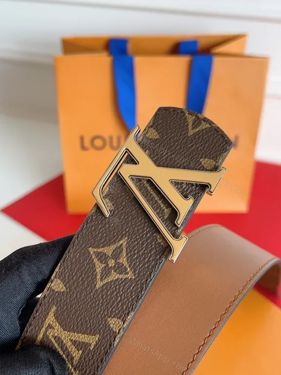 View 9 of Chic LV Monogram Belt â€“ Gold Buckle, Signature Style
