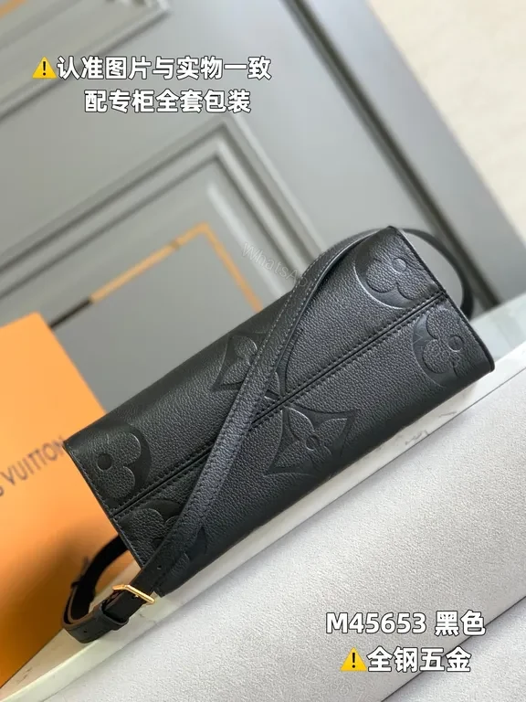 View 5 of Structured Black Monogram Tote â€” Luxury Grained Leather Bag