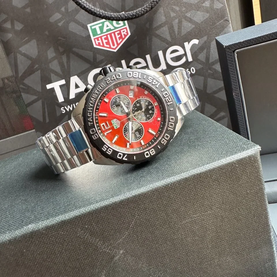 TAG Heuer Formula 1 Quartz Chronograph Watch 43MM Stainless Steel Bracelet Sapphire Crystal Premium Edition TAG-F1-QZ-SS-43 — view 1