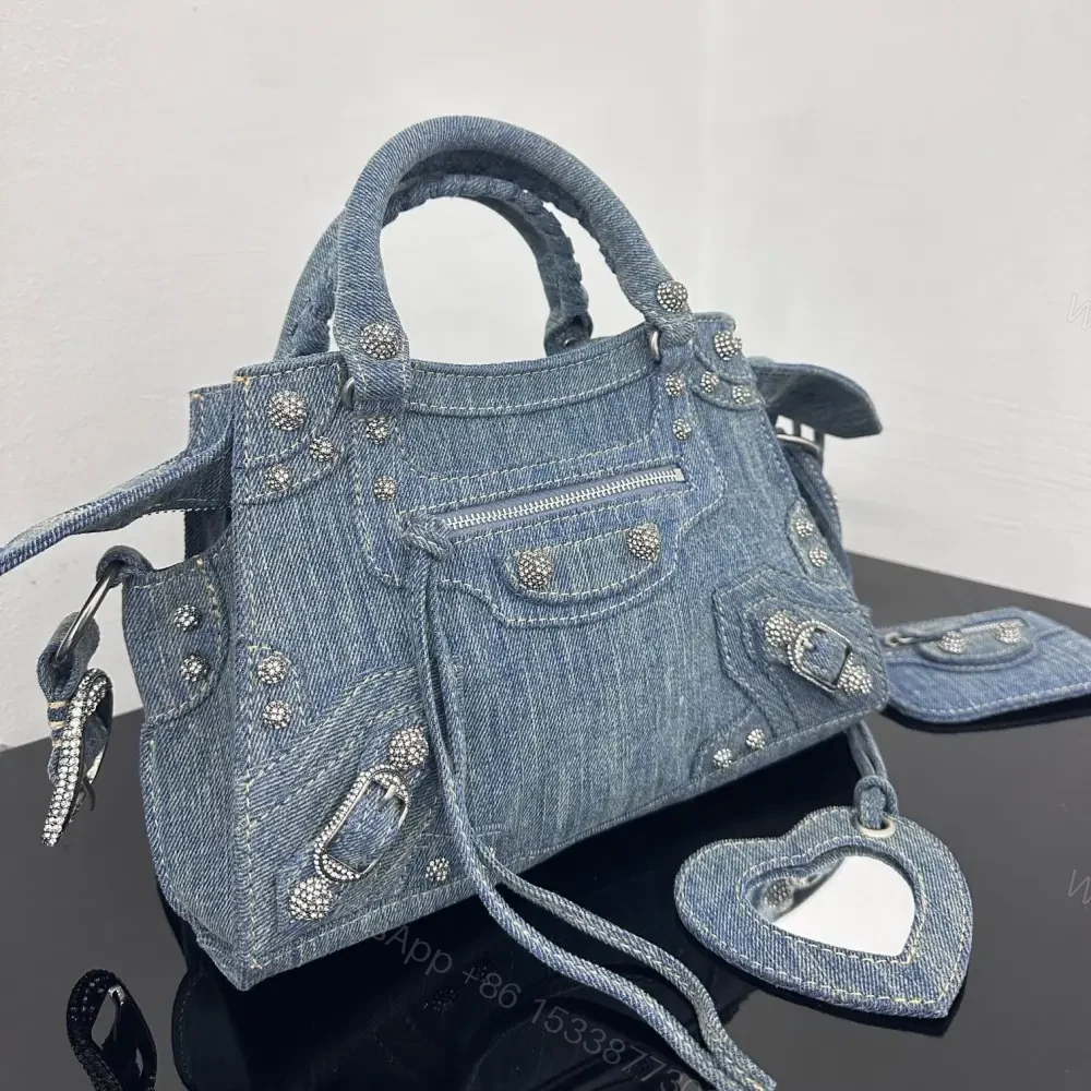 View 6 of 高仿Balenciaga*NeoCagole系列機車包牛仔藍