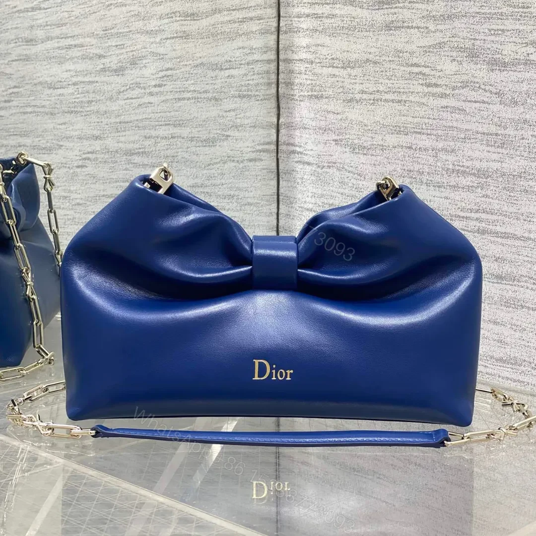 Dior Bow Bag Navy Lambskin — view 1