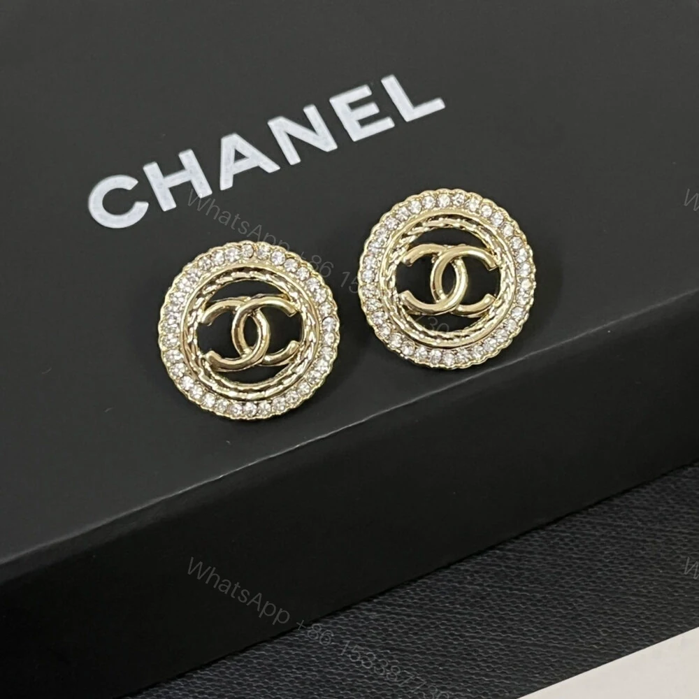 View 6 of Chanel Round Stud Earrings Gold