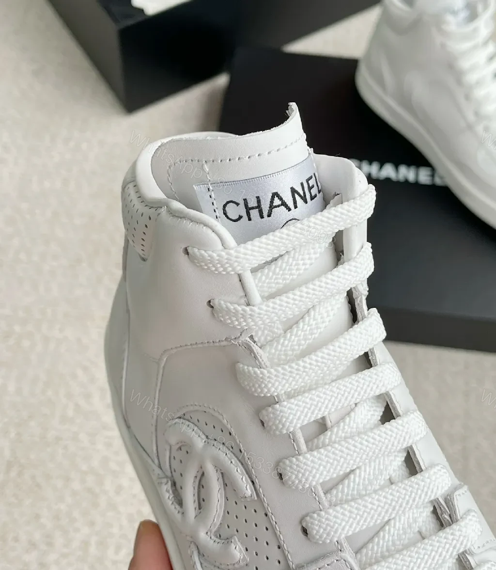 View 8 of Minimal White High-Top Sneaker: Luxury Everyday Comfort