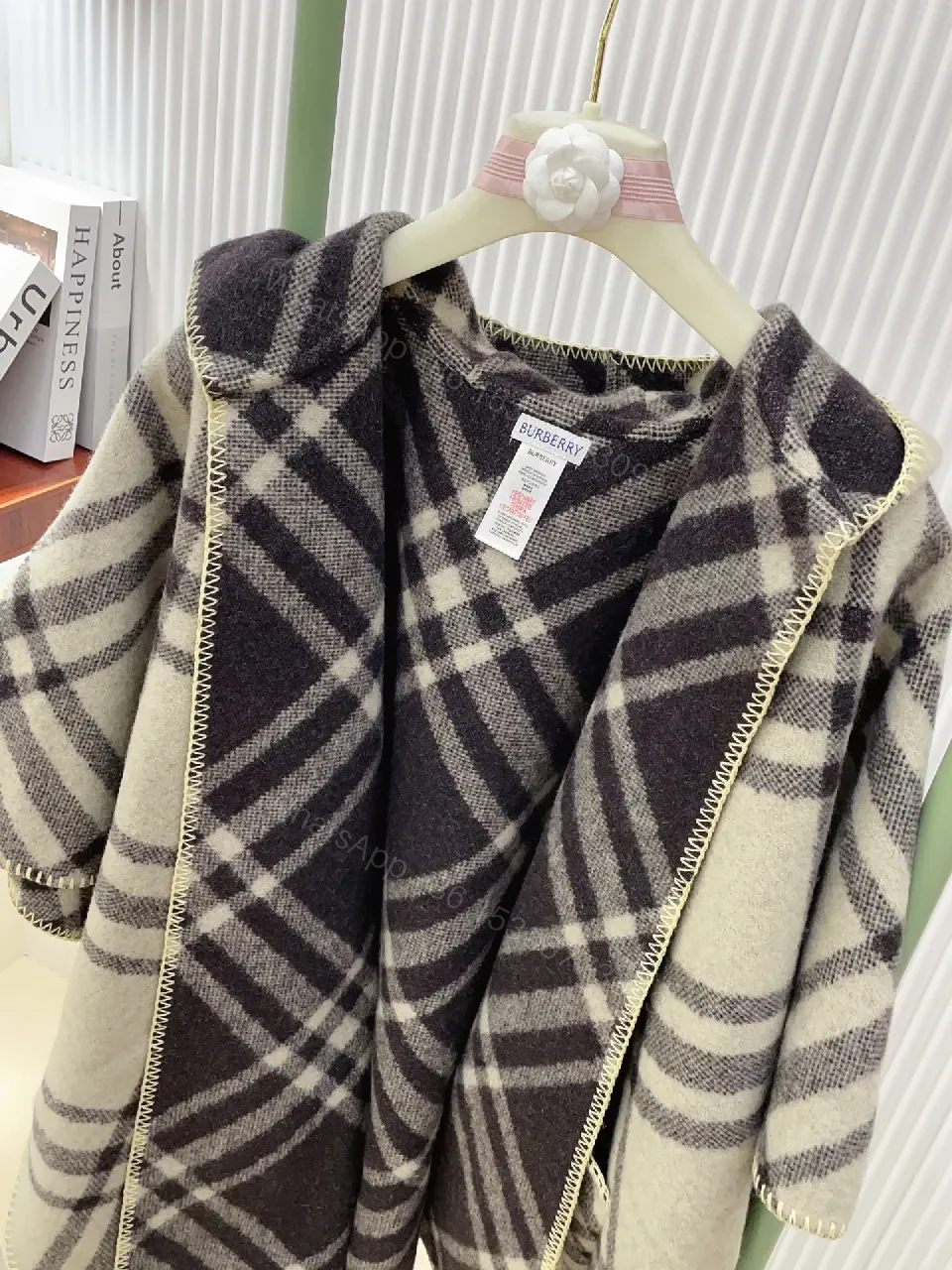 View 2 of Colorful Warmth Cape: Plaid, Wool, Oversized, Comfortable Layering, Cape