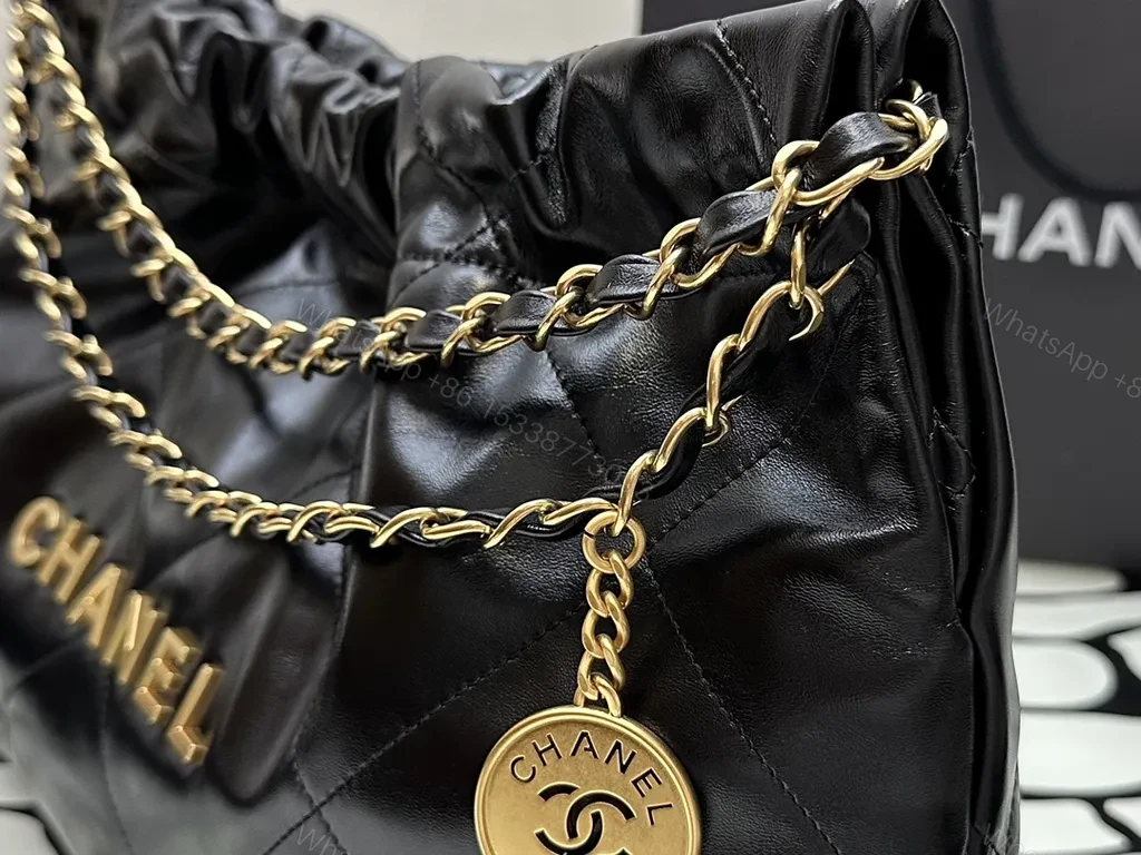 View 5 of Chanel Quilted Black Leather Shoulder Bag with Gold Chain - Luxury Everyday Carry