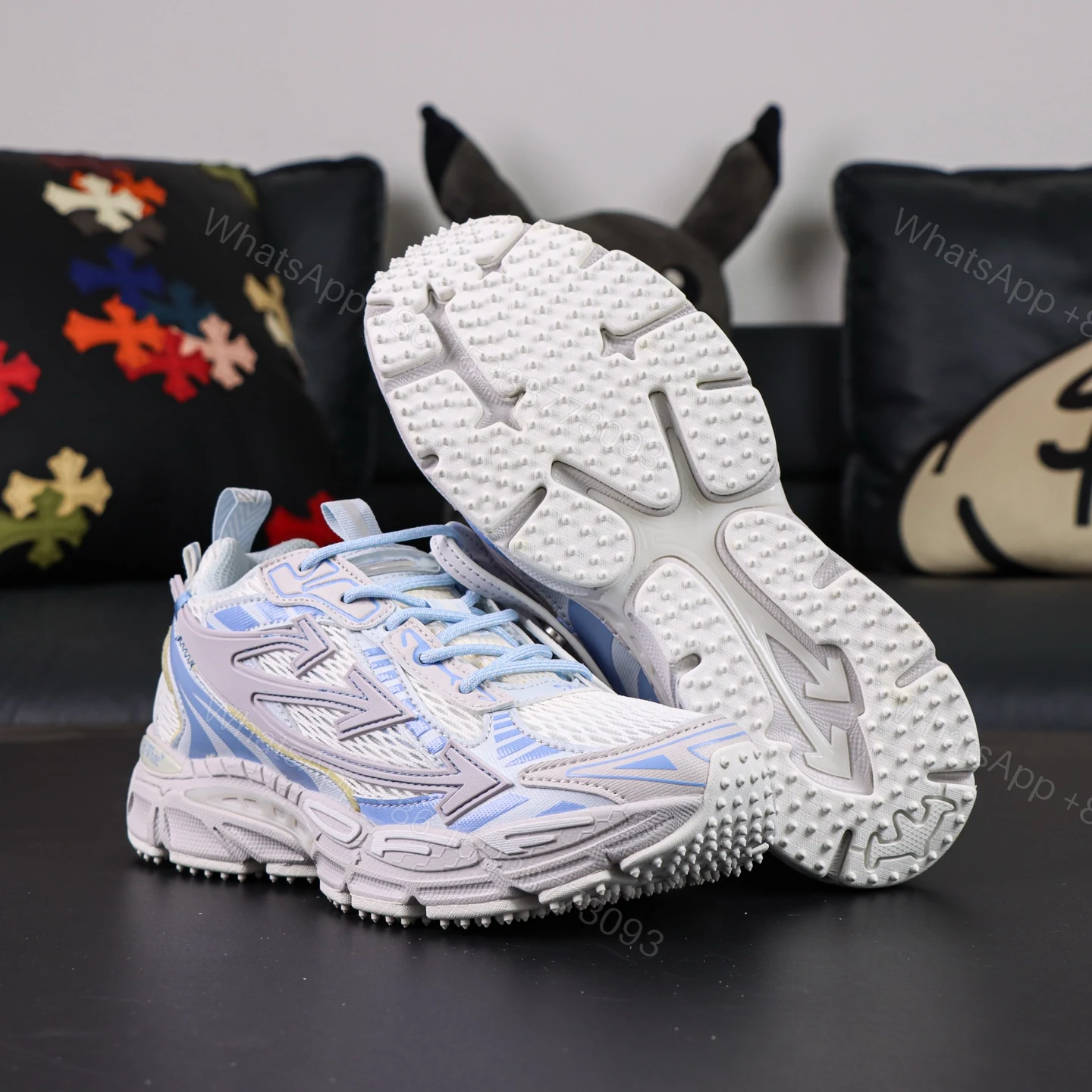 View 3 of Off White Be Right Back Light Blue Grey