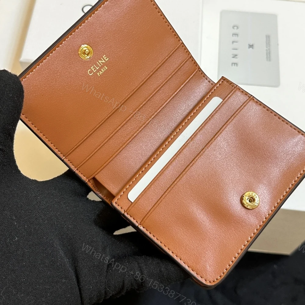 View 6 of CELINE SMALL TRIOMPHE CANVAS TAN WALLET BROWN 11CM