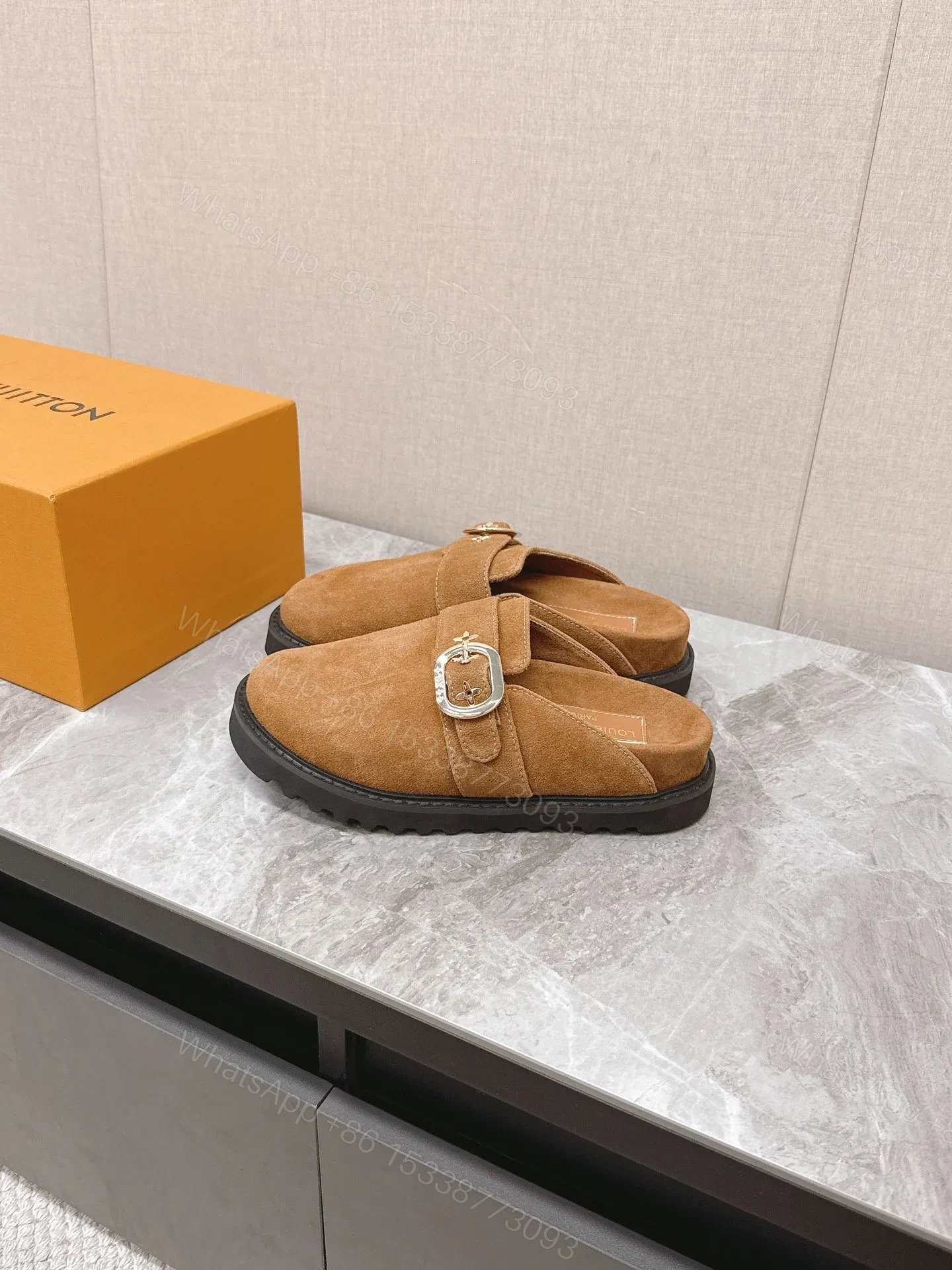 View 5 of LV Women Brown Suede Mules