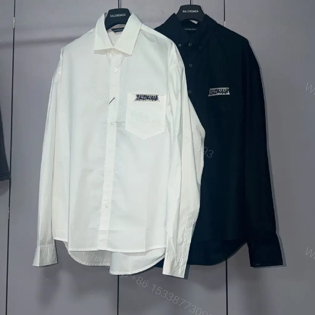 View 4 of White Cotton Classic Logo Patch Shirt