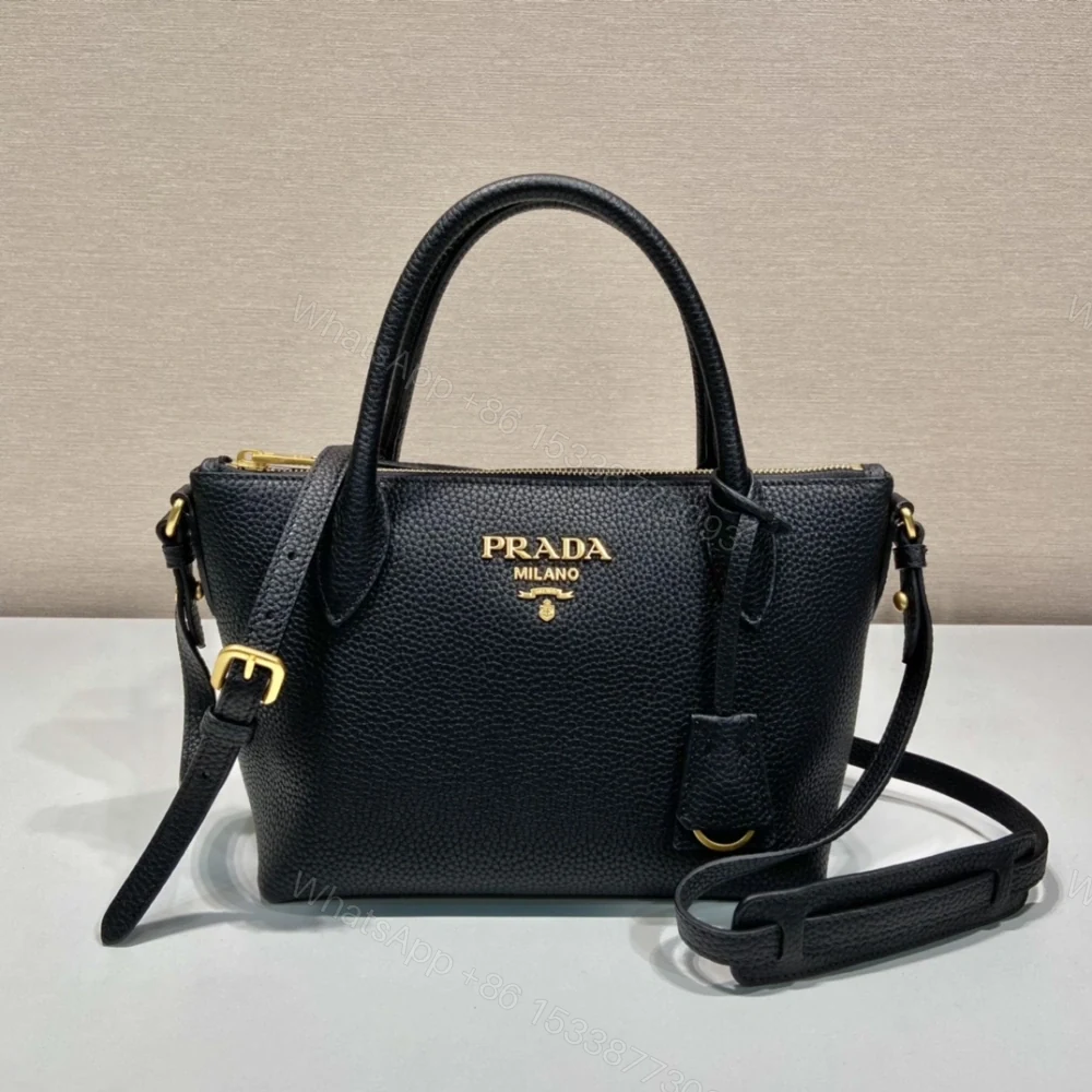 View 4 of 高仿Prada*VitelloDino系列手提斜挎包1BA111黑色免檢版