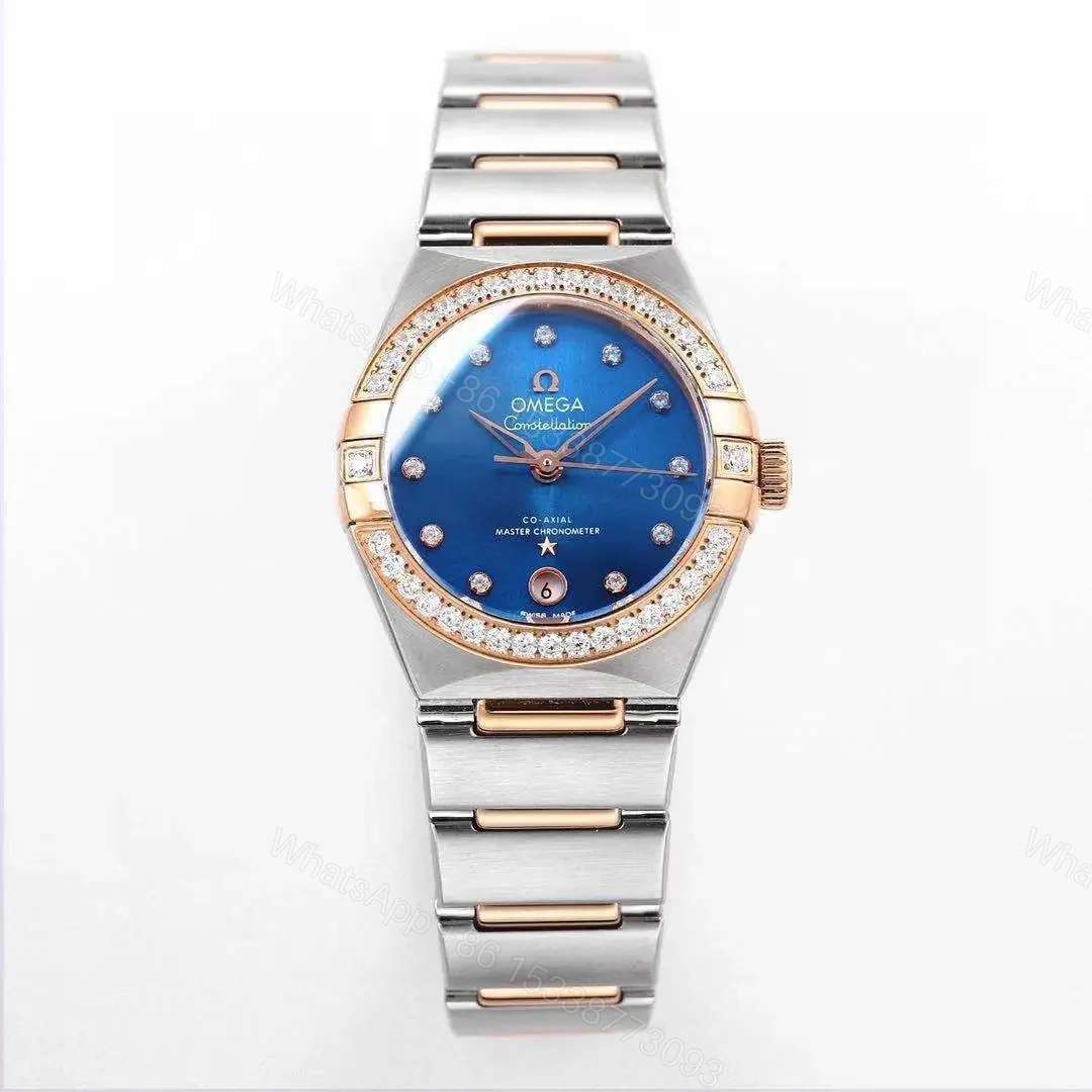 View 2 of Omega Constellation 29MM Women’s Watch V6 Version Blue Dial with Diamond Bezel Two-Tone Stainless Steel and Rose Gold Bracelet