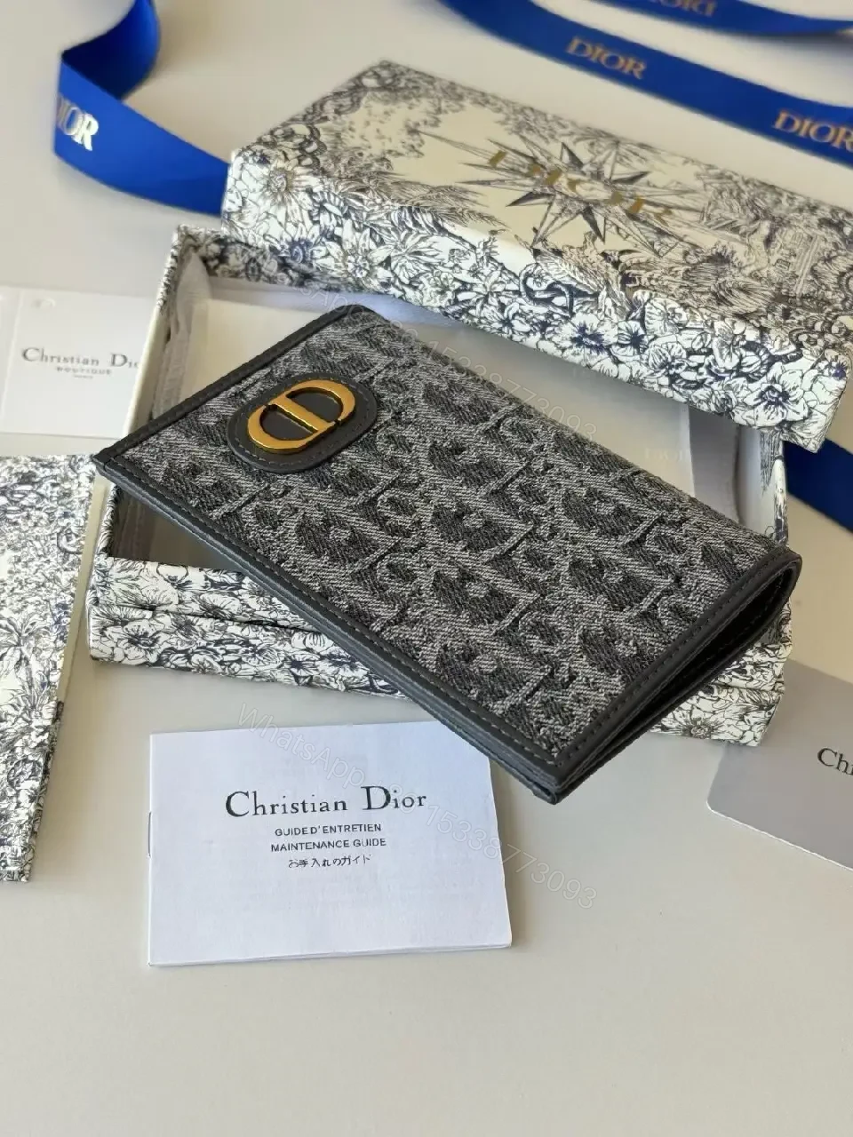 View 3 of Monochrome Textured Wallet with Gold Hardware - Luxe Style