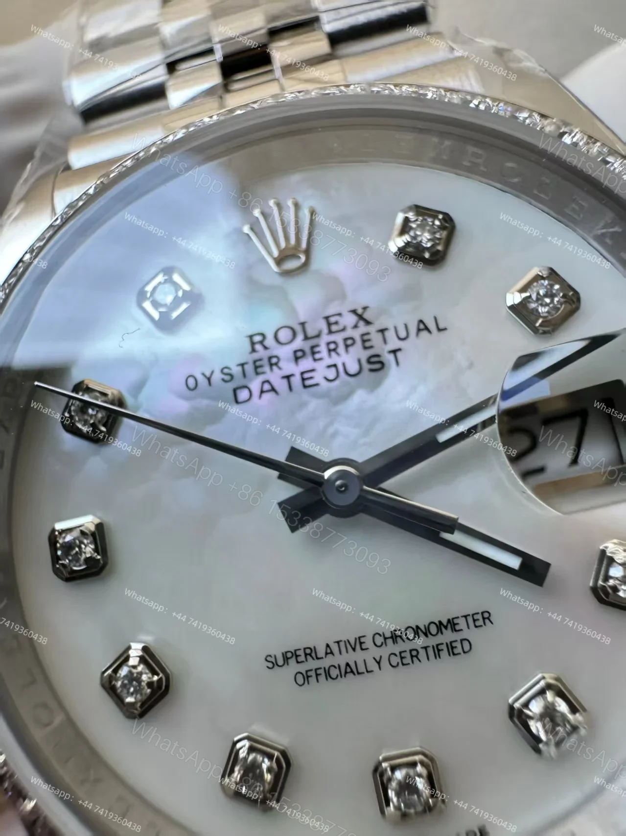 View 8 of Rolex Datejust M126284RBR-0011 1:1 Replica Mother of Pearl Diamond Dial Jubilee 36MM 3235 Movement Super Clone Watch